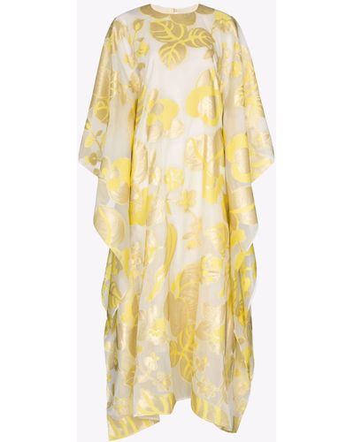 ‎Taller Marmo 1969 Jacquard Kaftan Dress - Yellow