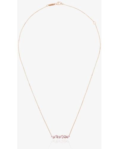 Suzanne Kalan 18kt Rose Gold Sapphire Bar Necklace - White