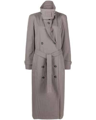 Low Classic Double-breasted Trench Coat - Gray