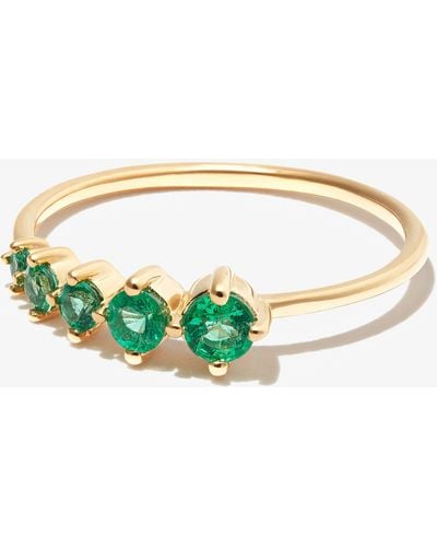 Adina Reyter 14k Yellow Graduated Emerald Ring - Metallic