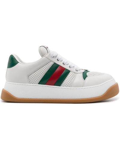 Gucci Screener Leather Trainers - White