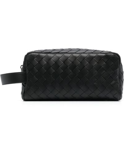 Bottega Veneta Intrecciato Leather Travel Pouch - Men's - Calf Leather - Black