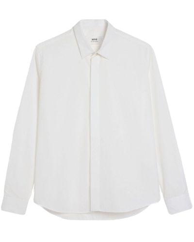 Ami Paris Ami De Coeur Poplin Shirt - Unisex - Cotton - White