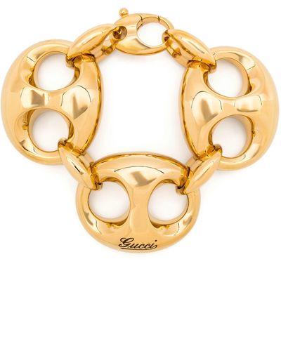 Gucci Gold-tone Marina Oversize-chain Bracelet - Women's - Gold Plated Brass - Metallic