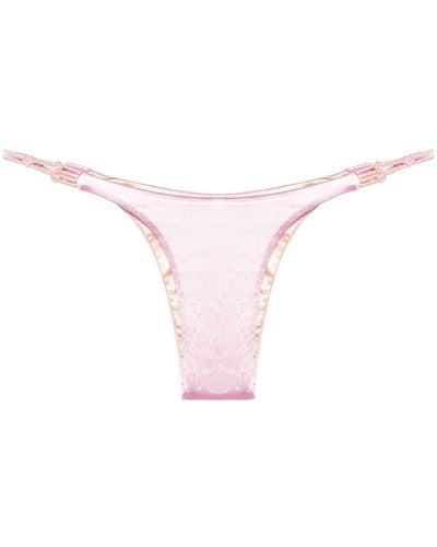 Isa Boulder Satin-finish Bikini Bottoms - Pink