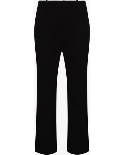Saint Laurent Cropped Flared Wool Trousers - Women's - Silk/polyamide/wool/elastane - Black