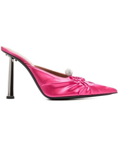 D'Accori Eve 100 Crystal Mules - Women's - Satin/calf Leather - Pink