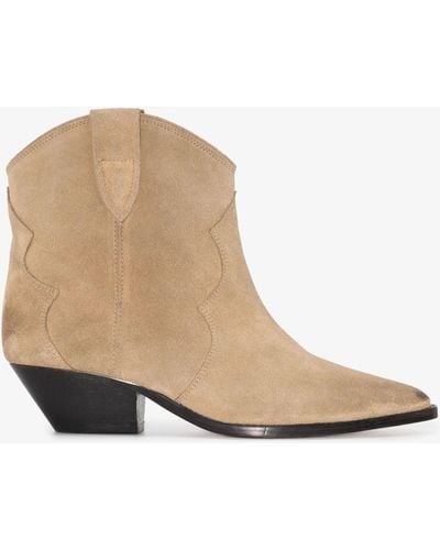 Isabel Marant Neutral Dewina 40 Suede Cowboy Boots - Women's - Bos Taurus/calf Leather/calf Suede - Natural