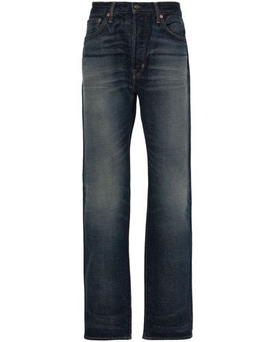 Tom Ford Selvedge Straight-leg Jeans - Men's - Calf Leather/cotton - Blue