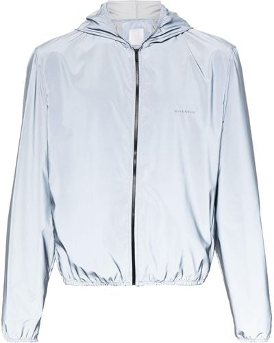 Givenchy Logo-embroidered Reflective Windbreaker - Men's - Polyester - Blue
