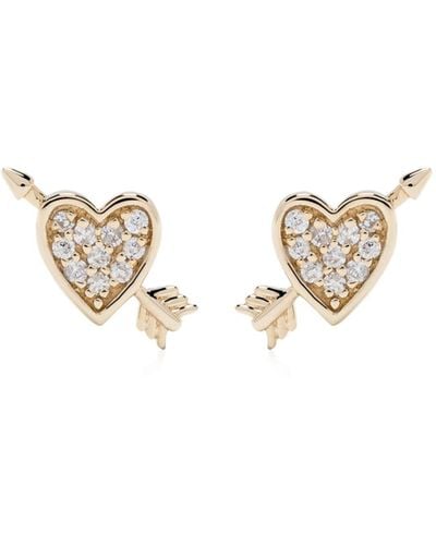 Adina Reyter 14k Yellow Heart + Arrow Diamond Earrings - Women's - 14kt Yellow /diamond - White