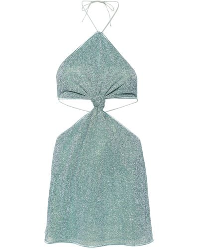 Oséree Lumière Halterneck Mini Dress - Blue