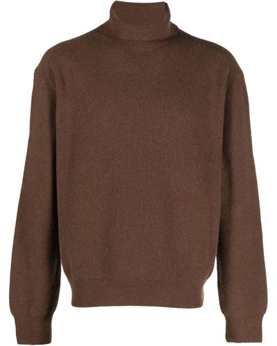 Lemaire Ribbed Roll-neck Sweater - Brown