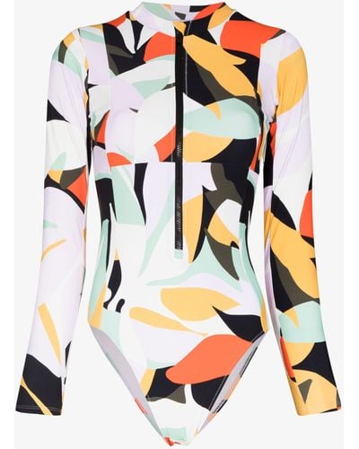 Sweaty Betty Tidal Xtra Life Geometric Print Swimsuit - Women's - Elastane/polyester/polyamide - White
