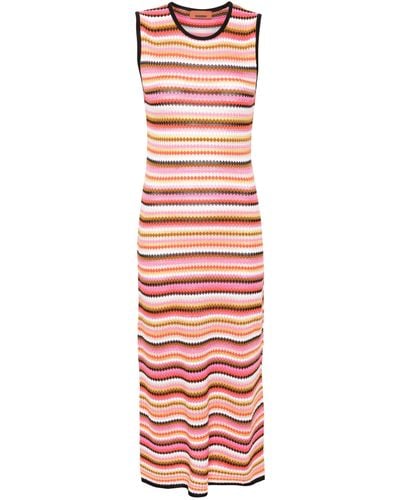Missoni Striped Ribbed-knit Maxi Dress - White