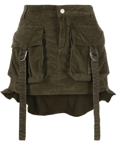 Blumarine Cotton-blend Cargo Miniskirt - Green
