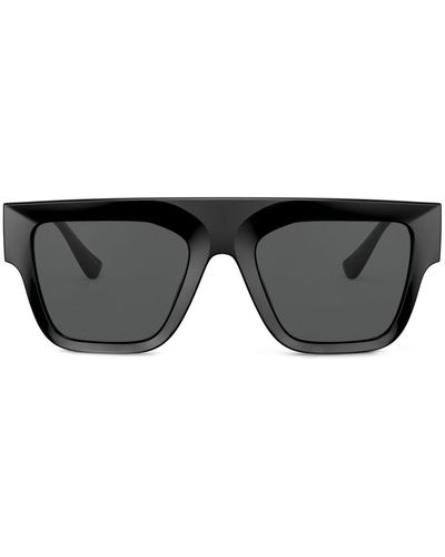 Versace Logo-embossed Square-frame Sunglasses - Black