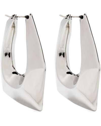 Alexander McQueen Modernist Geometric Hoop Earrings - White