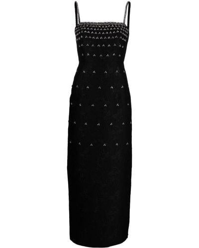 Huishan Zhang Astra Crystal-embellished Maxi Dress - Black