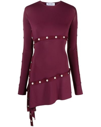 The Attico Stud-embellished Mini Dress - Women's - Polyamide/acetate/other Fibers - Purple