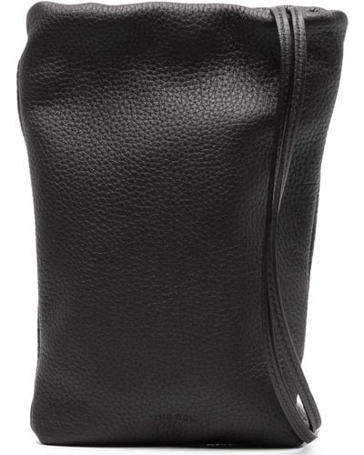 The Row Bourse Leather Phone Case - Women's - Lamb Skin/calf Leather - Black