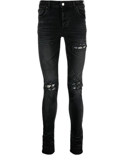 Amiri X Browns Mx1 Ma Repair Skinny Jeans - Men's - Cotton/spandex/elastane/elastomultiester - Black