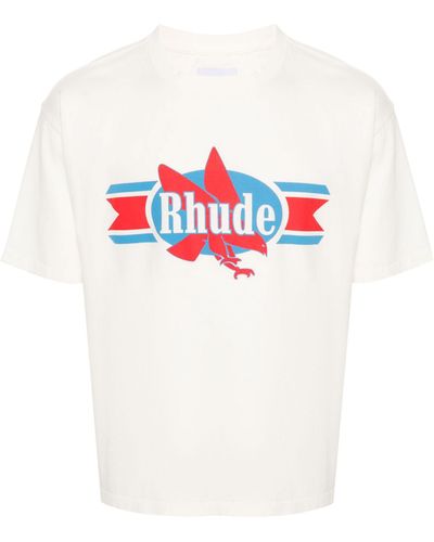 Rhude Chevron Eagle Cotton T-shirt - Men's - Cotton - White