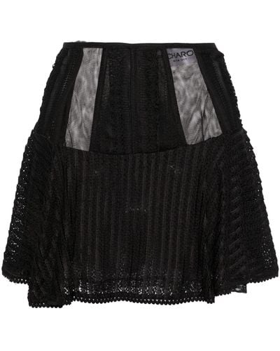 Charo Ruiz Hamaty Lace-panelled Miniskirt - Black