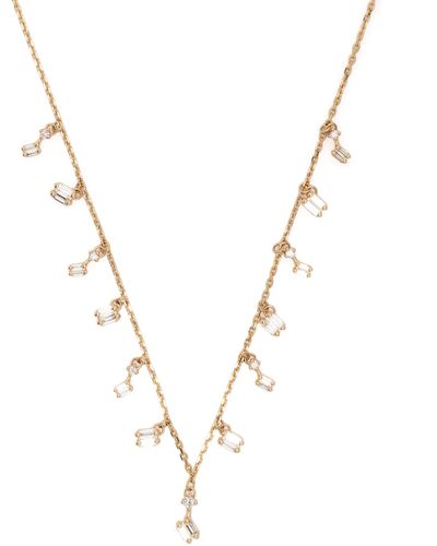 Suzanne Kalan 18k Yellow Dangle Diamond Necklace - Metallic