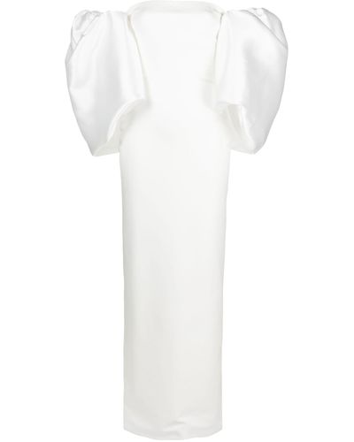 Solace London Pia Puff-sleeve Maxi Dress - White
