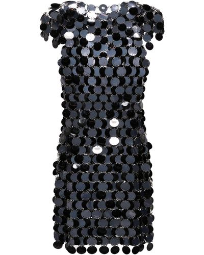 Rabanne Chainmail Short Sleeved Mini Dress - Black