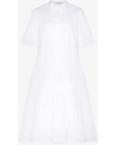Cecilie Bahnsen Primrose Organic-cotton Shirt Dress - Women's - Organic Cotton - White
