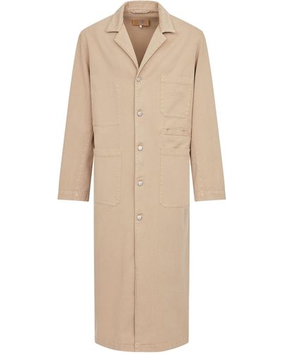 MM6 by Maison Martin Margiela Neutral Single-breasted Cotton Coat - Natural
