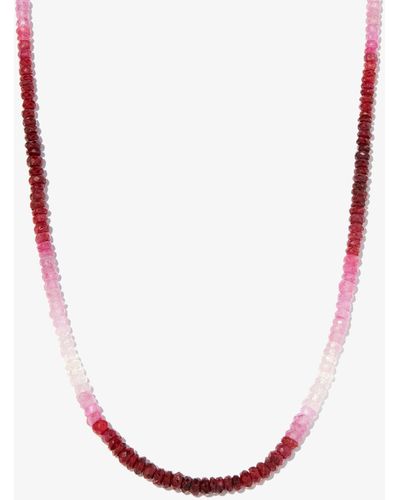 Roxanne First 14k Yellow Rocky Graduated Ruby Necklace - White