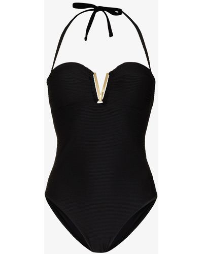 Heidi Klein Borneo V-bar Swimsuit - Black