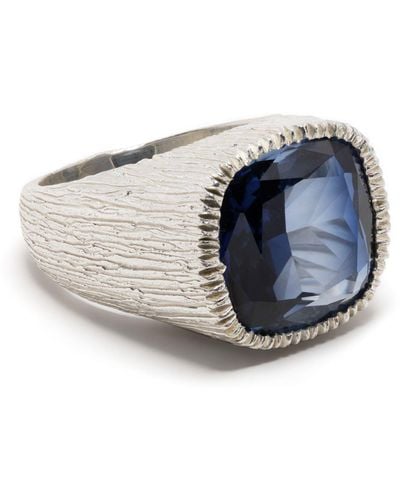 Bleue Burnham Sterling Burnham Signet Sapphire Ring - Blue
