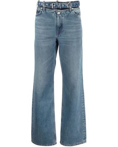 Y. Project Evergreen Y Belt Wide-leg Jeans - Blue