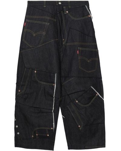 Junya Watanabe X Levi's Patchwork Wide-leg Jeans - Black