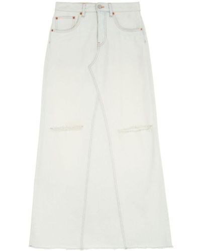 MM6 by Maison Martin Margiela Denim Long Skirt - White