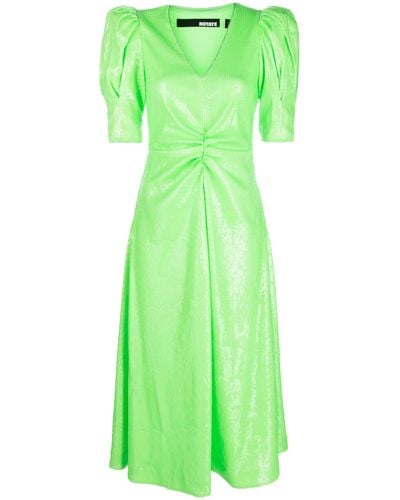 ROTATE BIRGER CHRISTENSEN Sequinned V-neck Midi Dress - Green