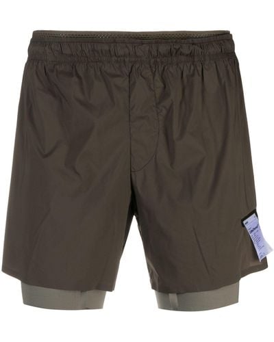 Satisfy Green Coffeethermaltm Layered Running Shorts - Men's - Polyamide/elastane - Grey
