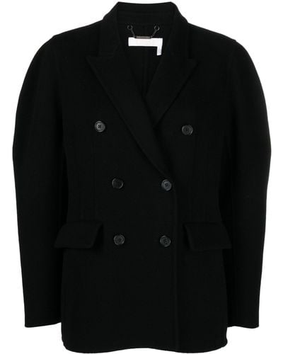 Chloé Double-breasted Wool-cashmere Blazer - Women's - Wool/cashmere/silk - Black