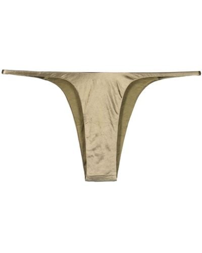 Isa Boulder -tone Forward Satin Bikini Bottoms - Natural