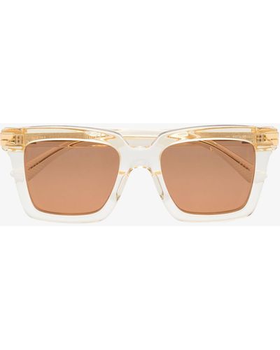 Bottega Veneta Neutral Mitre Square Sunglasses - Women's - Acetate/acrylic - White