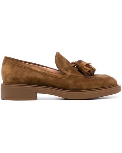 Gianvito Rossi Tassel-detail Suede Loafers - Brown