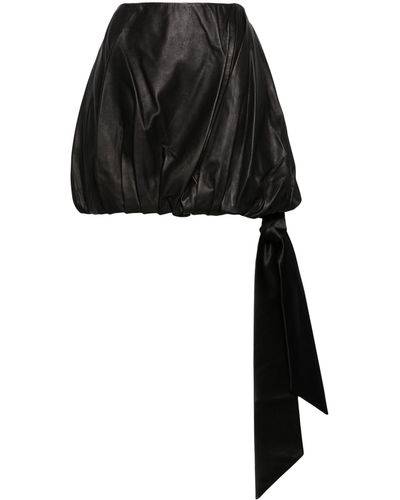 Helmut Lang Bubble Leather Mini Skirt - Black