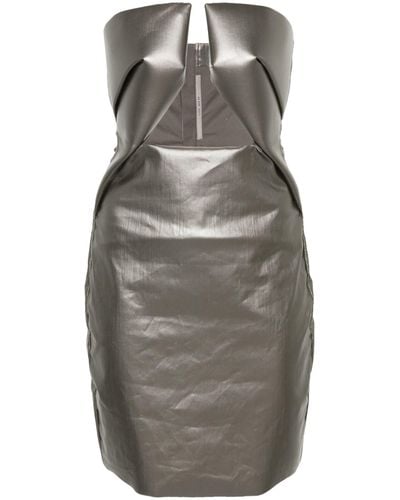 Rick Owens Prong Denim Mini Dress - Women's - Rubber/elastane/cotton/elastomultiester - Grey
