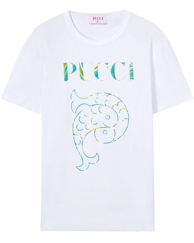 Emilio Pucci Logo-print Cotton T-shirt - White