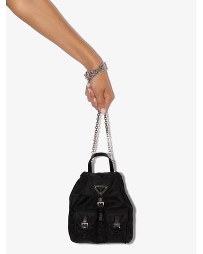 Prada Nylon Mini Backpack - Women's - Calf Leather/polyamide - Black