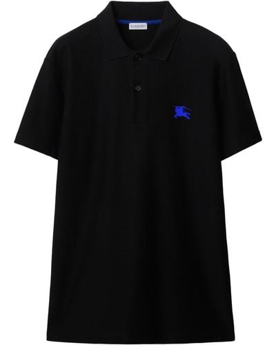 Burberry Equestrian Knight Design Cotton Polo Shirt - Men's - Cotton - Black